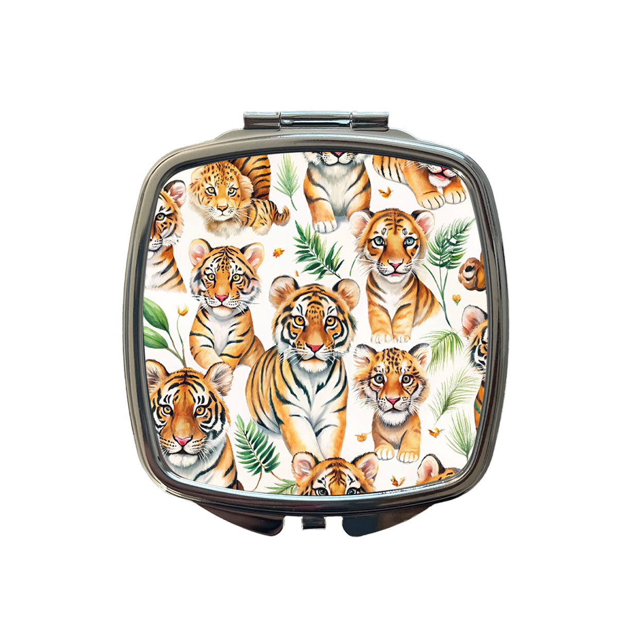Lots Of Sweet Bengal Tigers Small Travel Purse Handbag Pocket Makeup Compact Mirror