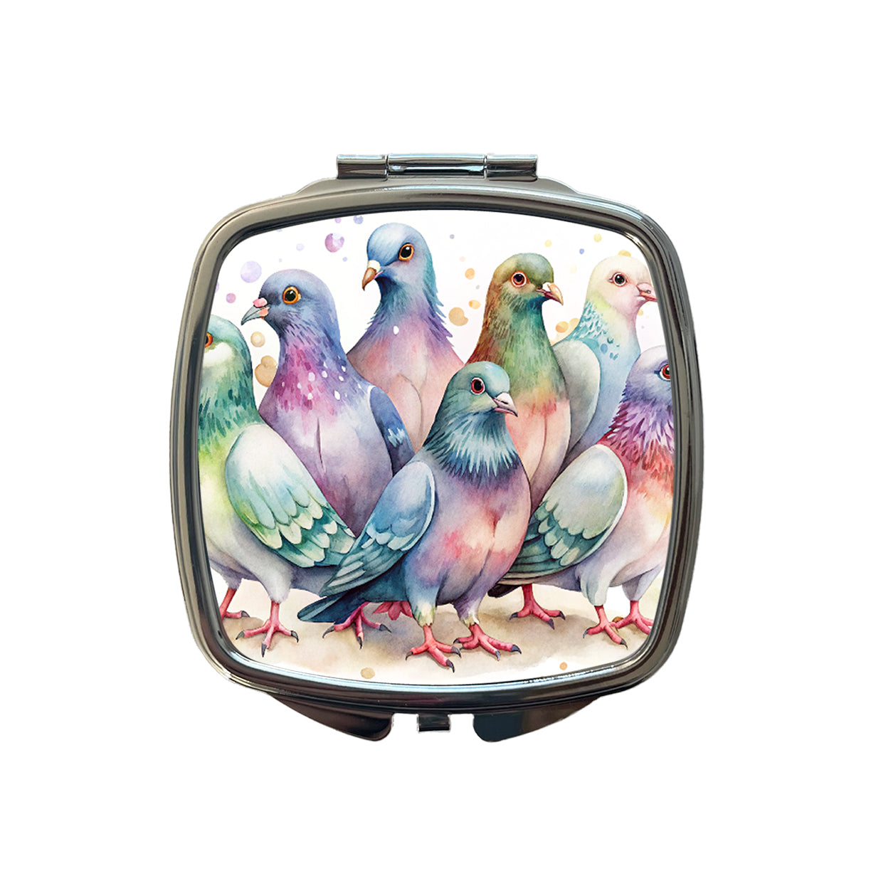 Lots Of Sweet Pigeons Small Travel Purse Handbag Pocket Makeup Compact Mirror