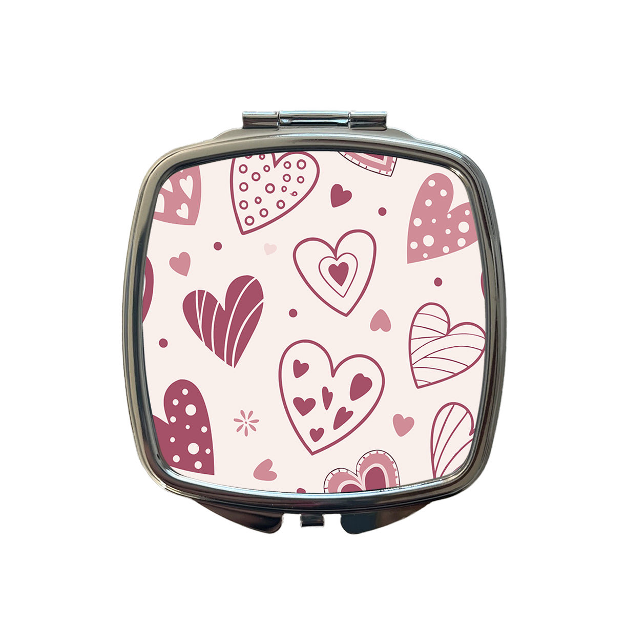 Scattered Hearts Love Valentine's Day Small Travel Purse Handbag Pocket Makeup Compact Mirror