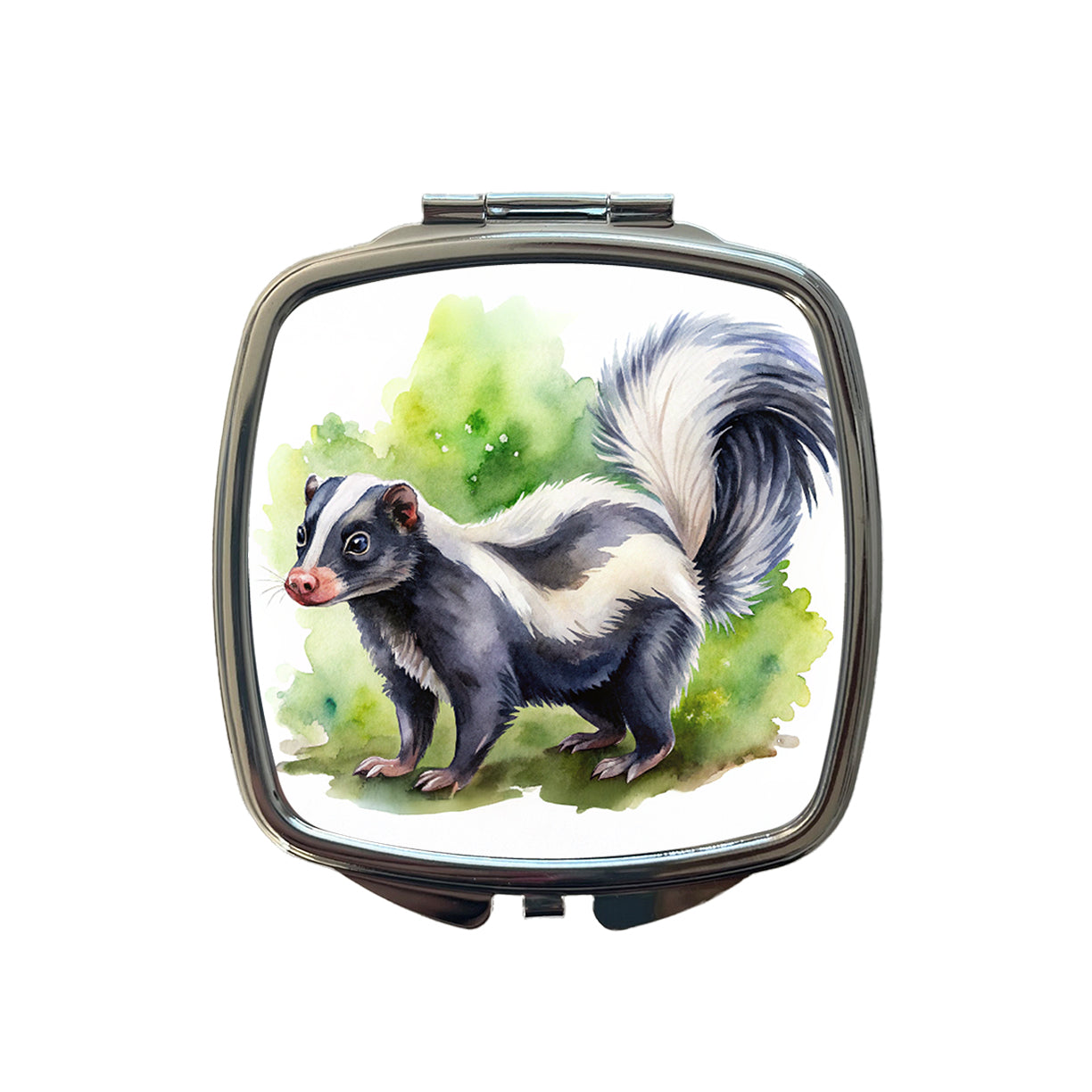 Skunk Watercolor Small Travel Purse Handbag Pocket Makeup Compact Mirror