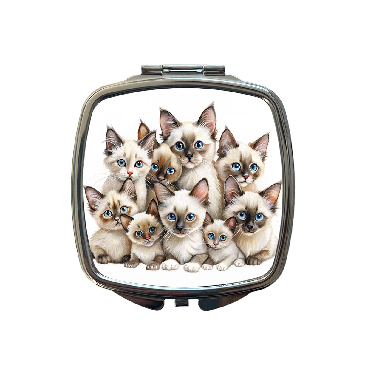 Sweet Balinese Cats Small Travel Purse Handbag Pocket Makeup Compact Mirror
