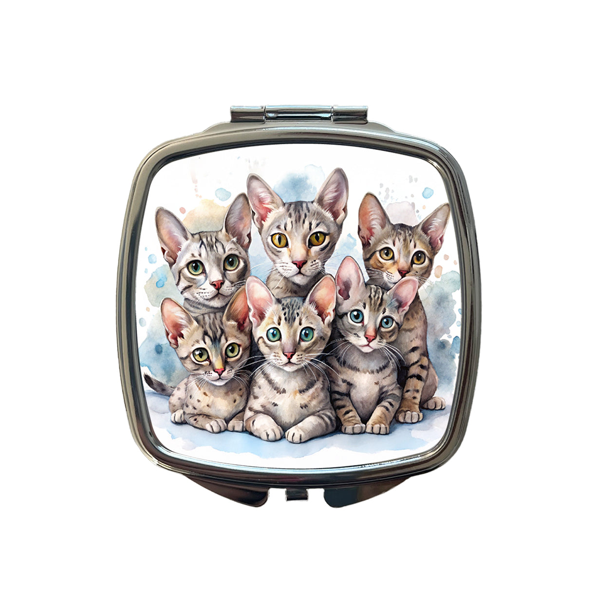 Sweet Egyptian Mau Cats Small Travel Purse Handbag Pocket Makeup Compact Mirror