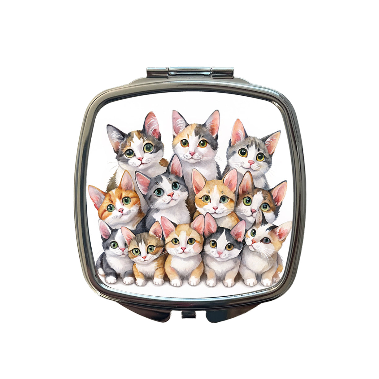 Sweet Japanese Bobtail Cats Small Travel Purse Handbag Pocket Makeup Compact Mirror