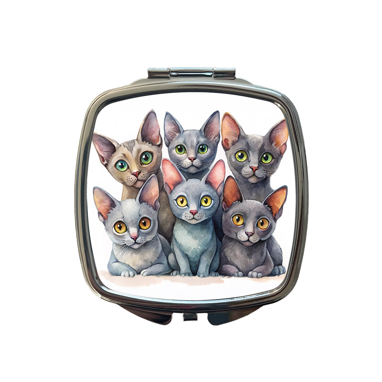 Sweet Korat Cats Small Travel Purse Handbag Pocket Makeup Compact Mirror