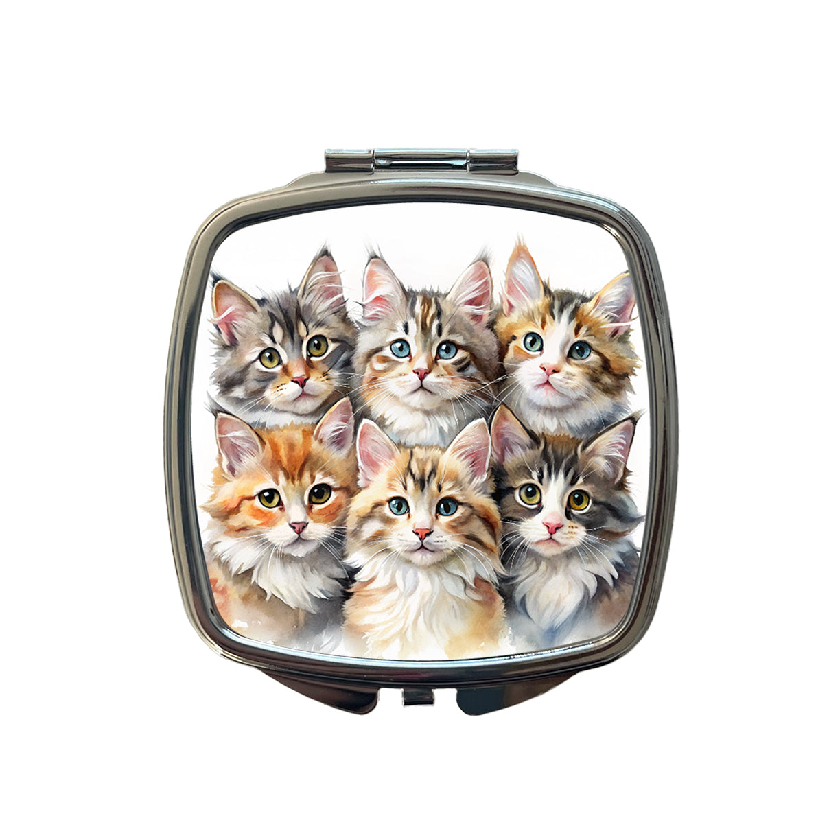 Sweet Maine Coon Cats Small Travel Purse Handbag Pocket Makeup Compact Mirror