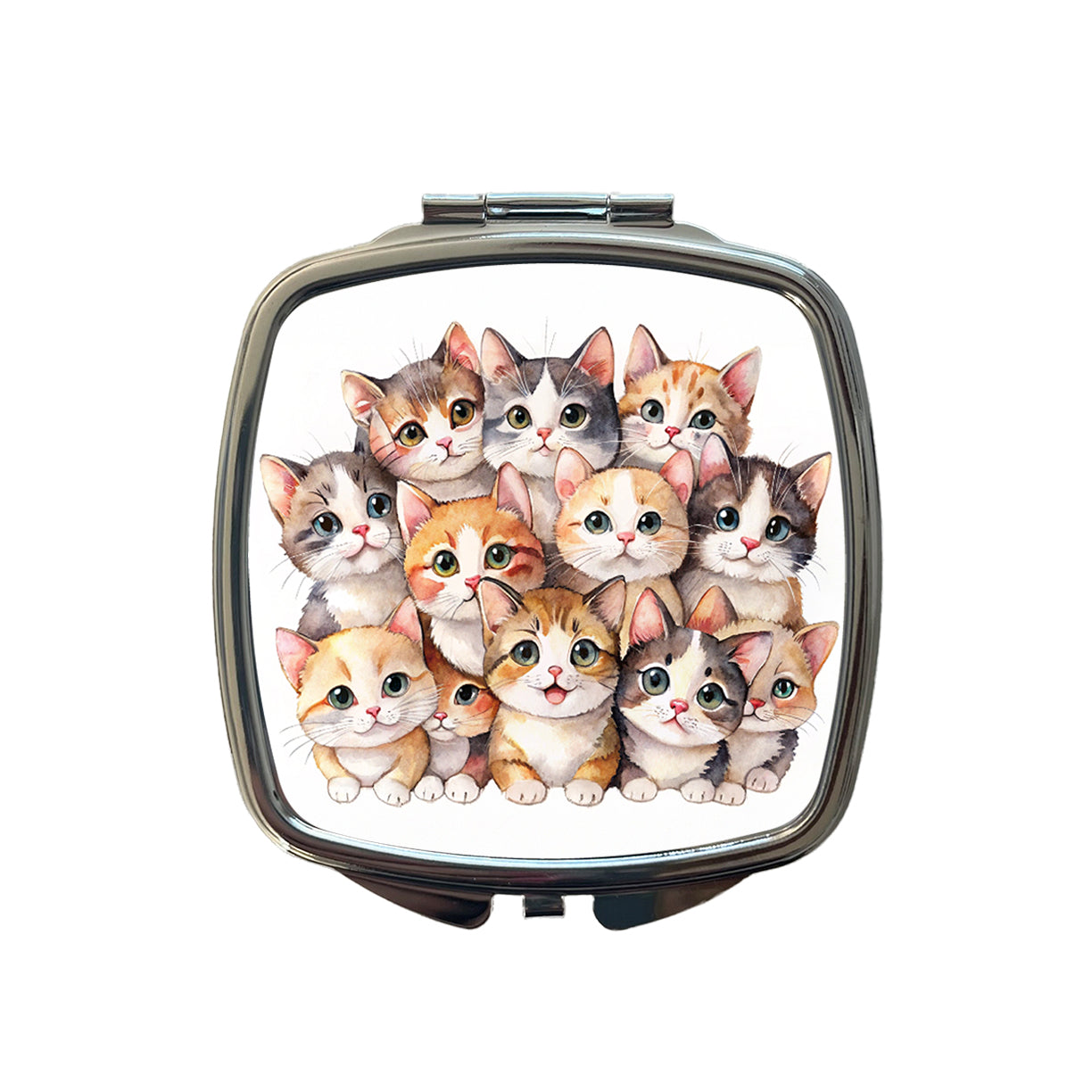 Sweet Munchkin Cats Small Travel Purse Handbag Pocket Makeup Compact Mirror