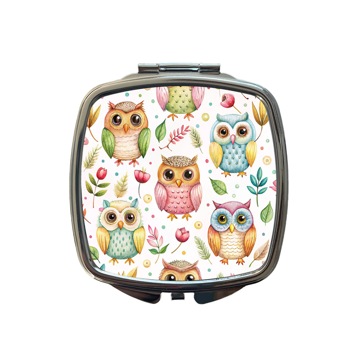 Sweet Owls Small Travel Purse Handbag Pocket Makeup Compact Mirror