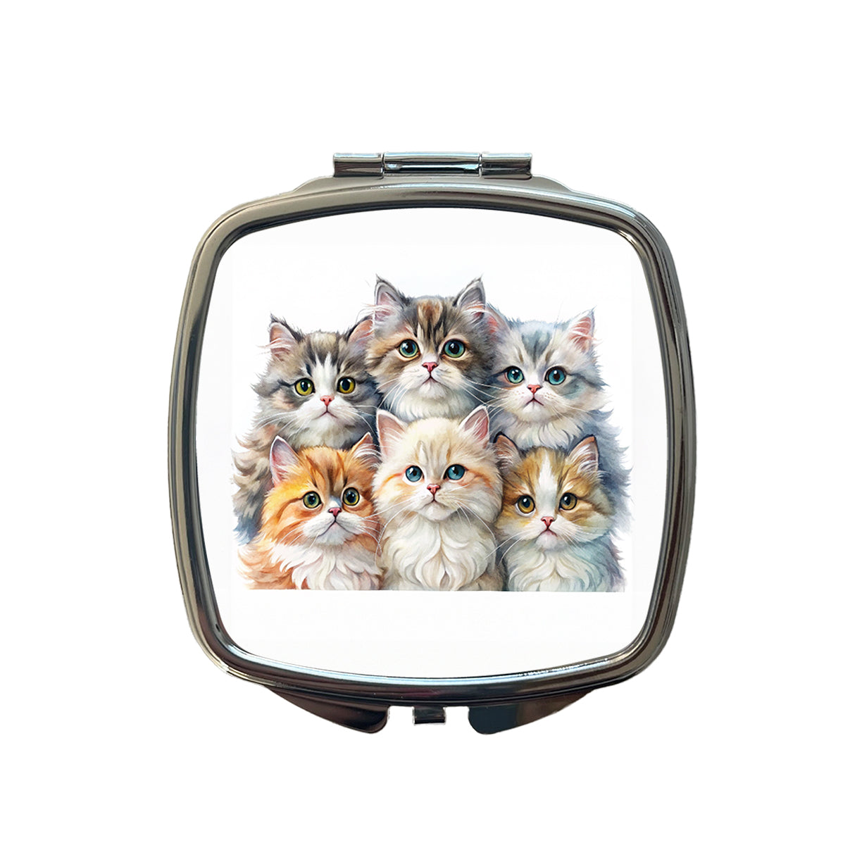 Sweet Persian Cats Small Travel Purse Handbag Pocket Makeup Compact Mirror