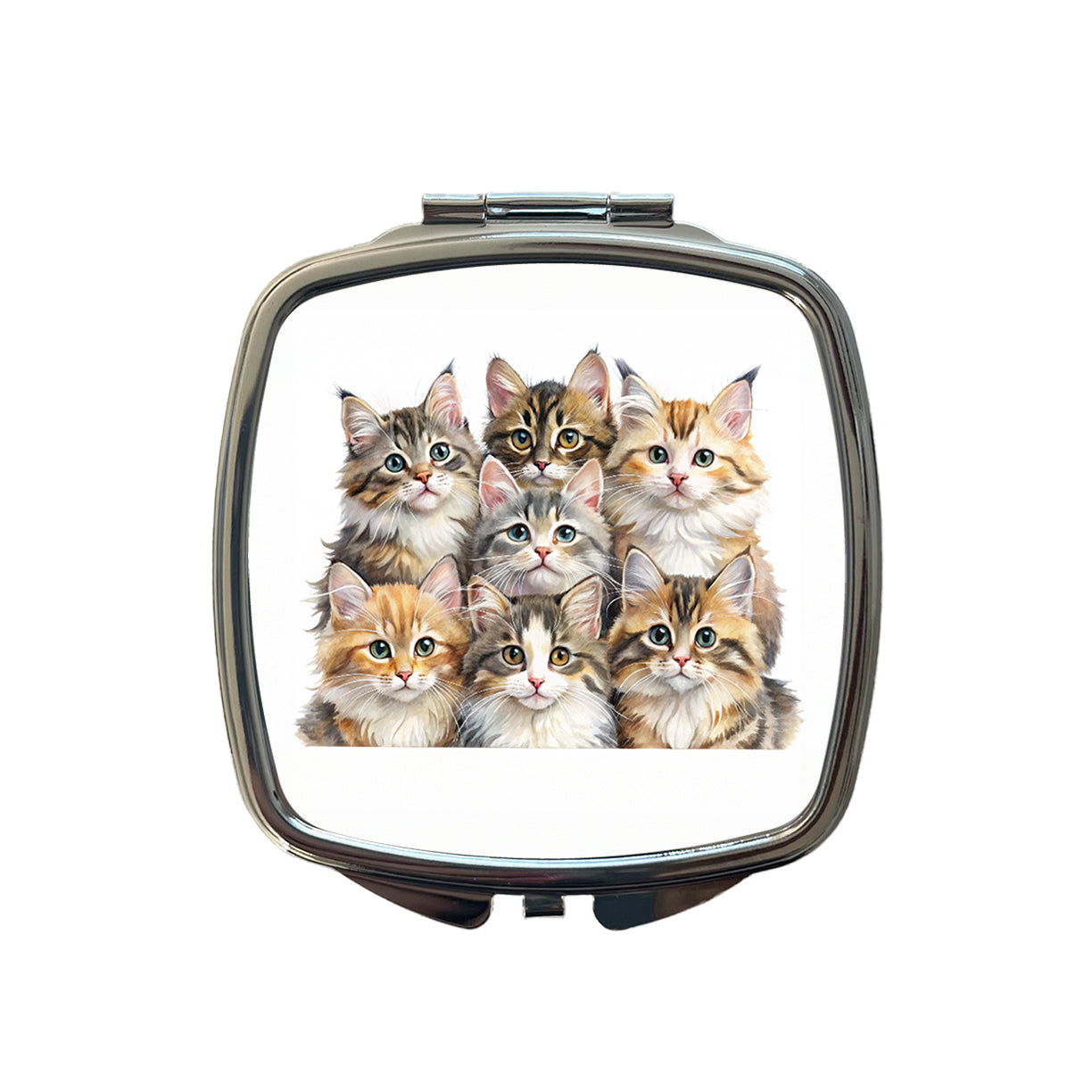 Sweet Siberian Cats Small Travel Purse Handbag Pocket Makeup Compact Mirror