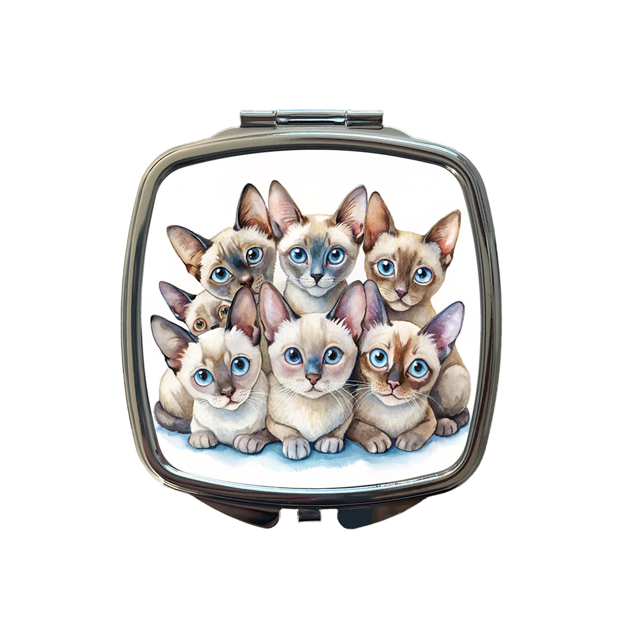 Sweet Tonkinese Cats Small Travel Purse Handbag Pocket Makeup Compact Mirror