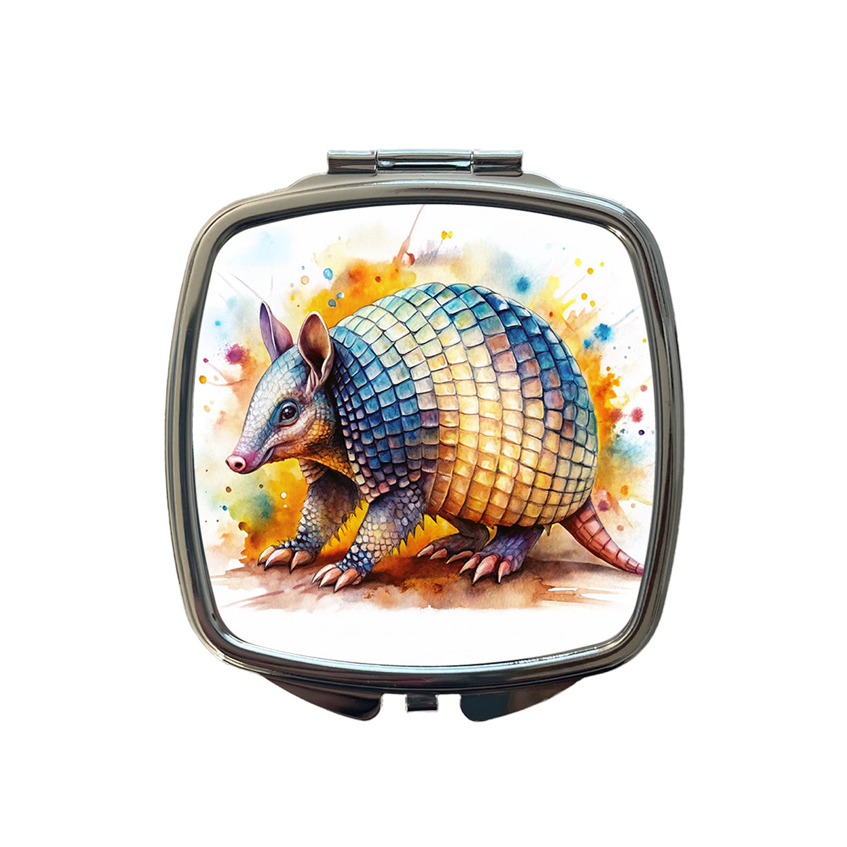 Armadillo Watercolor Small Travel Purse Handbag Pocket Makeup Compact Mirror