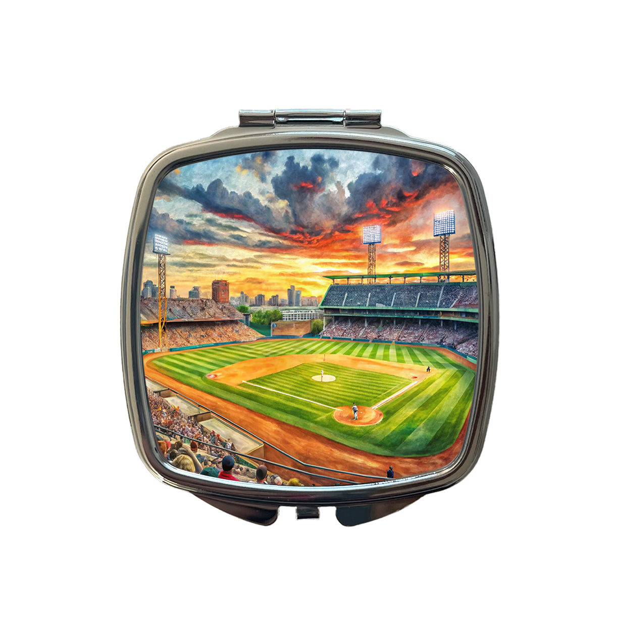 Baseball Game at the Stadium Small Travel Purse Handbag Pocket Makeup Compact Mirror