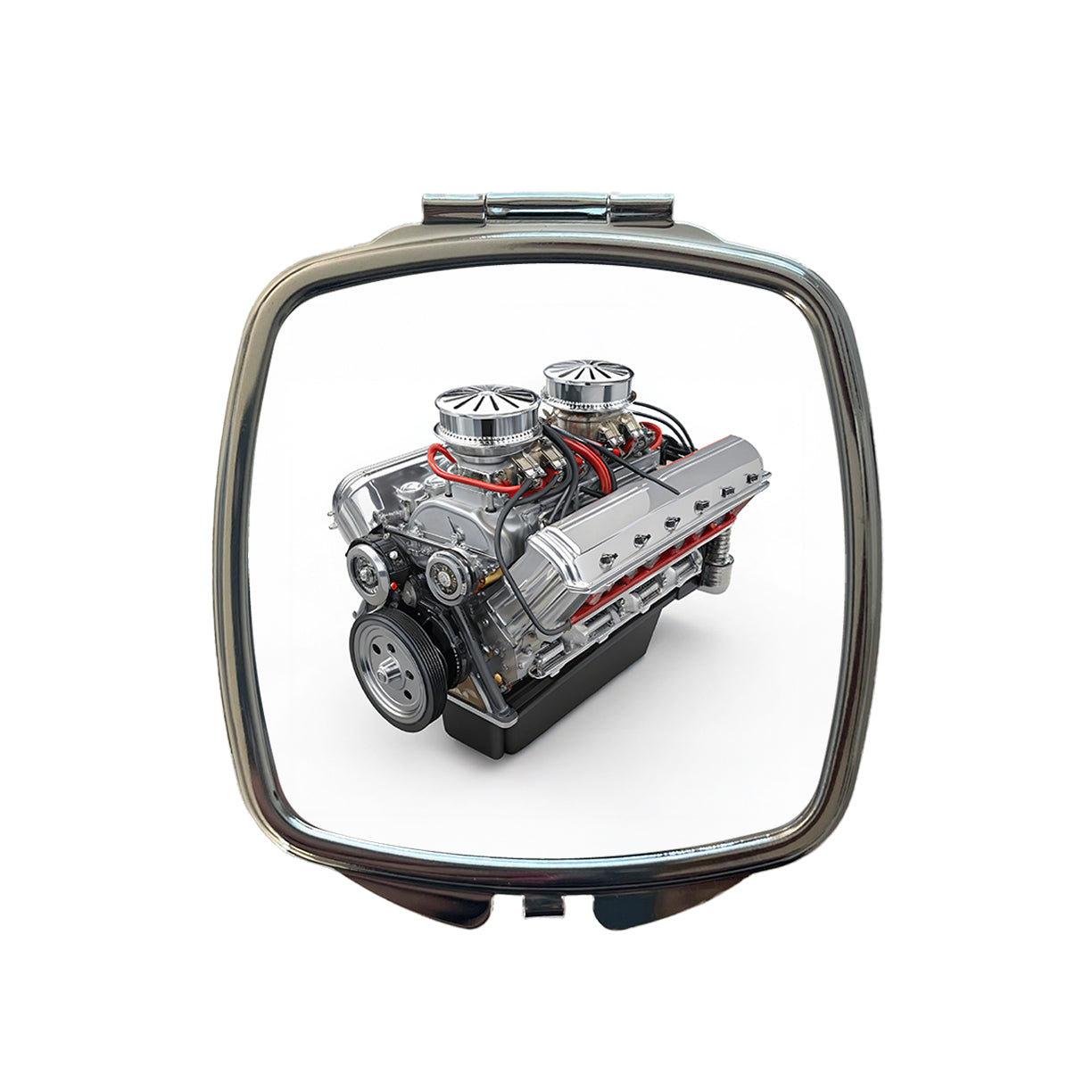 Classic V8 Muscle Car Engine Small Travel Purse Handbag Pocket Makeup Compact Mirror