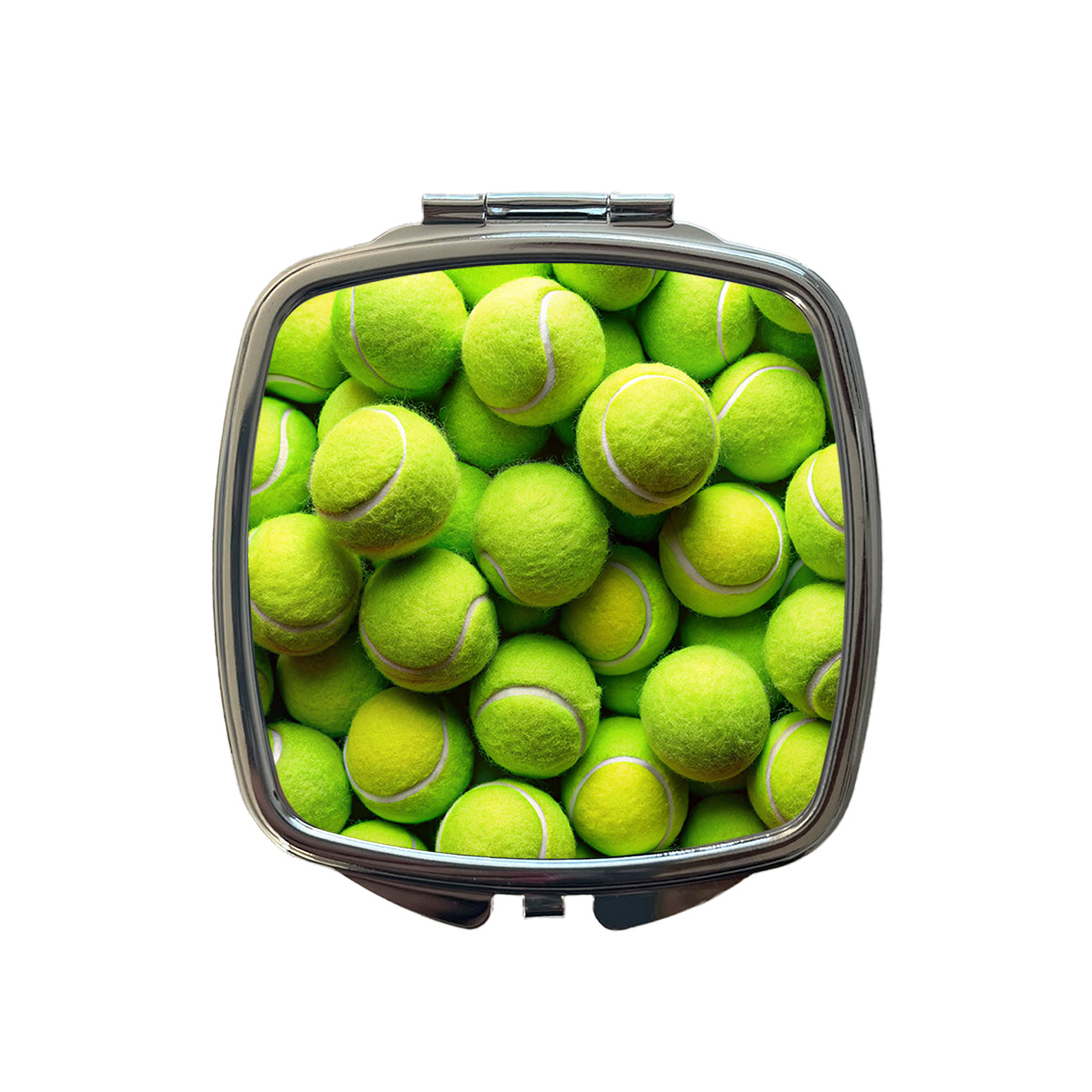 Lots Of Tennis Balls Small Travel Purse Handbag Pocket Makeup Compact Mirror