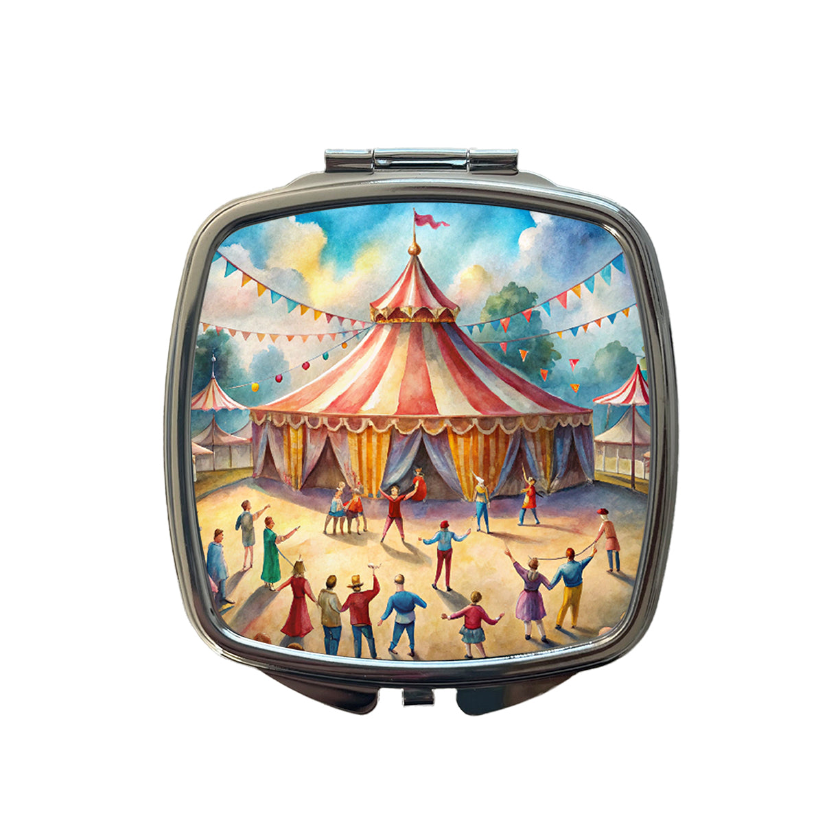 Circus Big Top Excitement Small Travel Purse Handbag Pocket Makeup Compact Mirror
