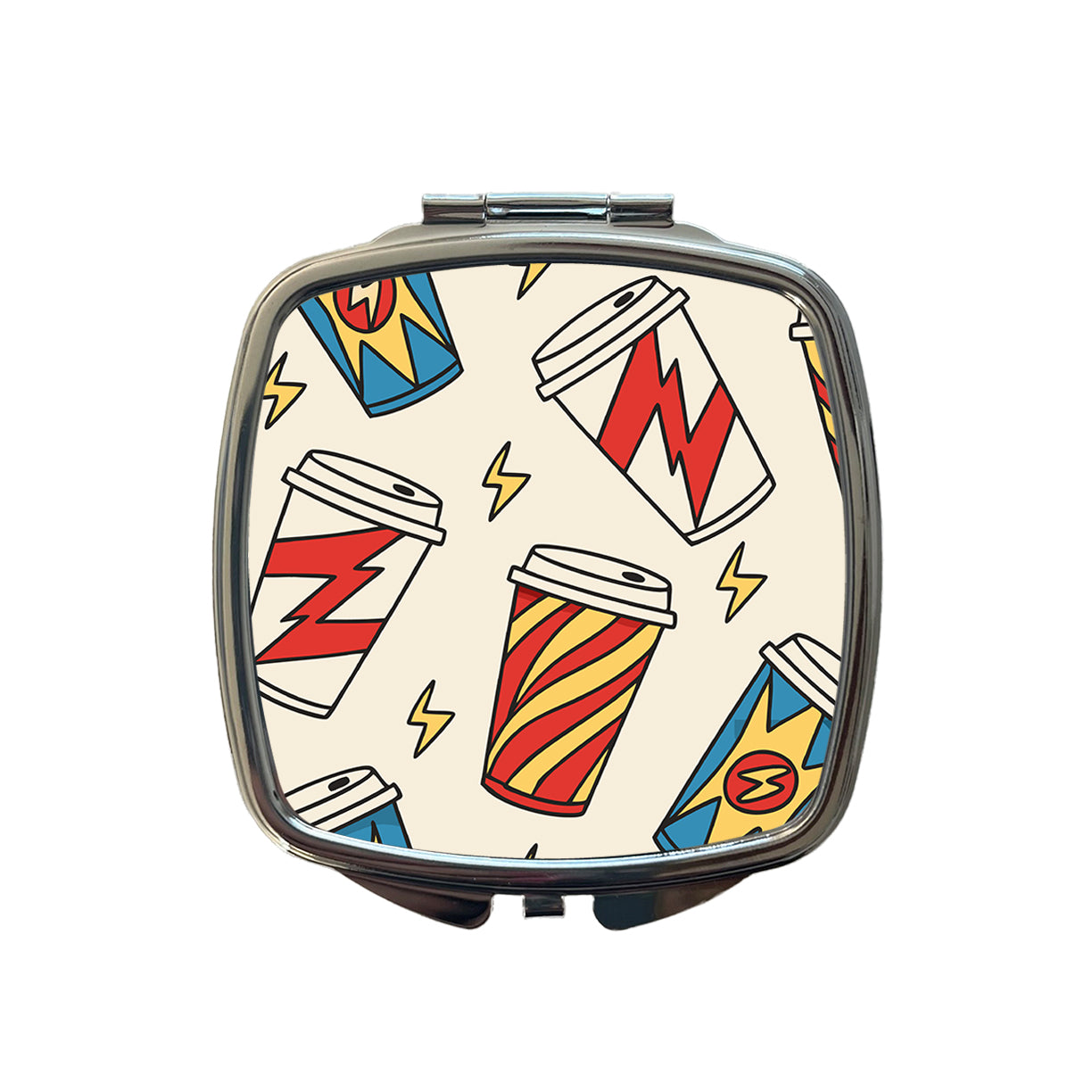 Coffee Cups Dynamic Small Travel Purse Handbag Pocket Makeup Compact Mirror