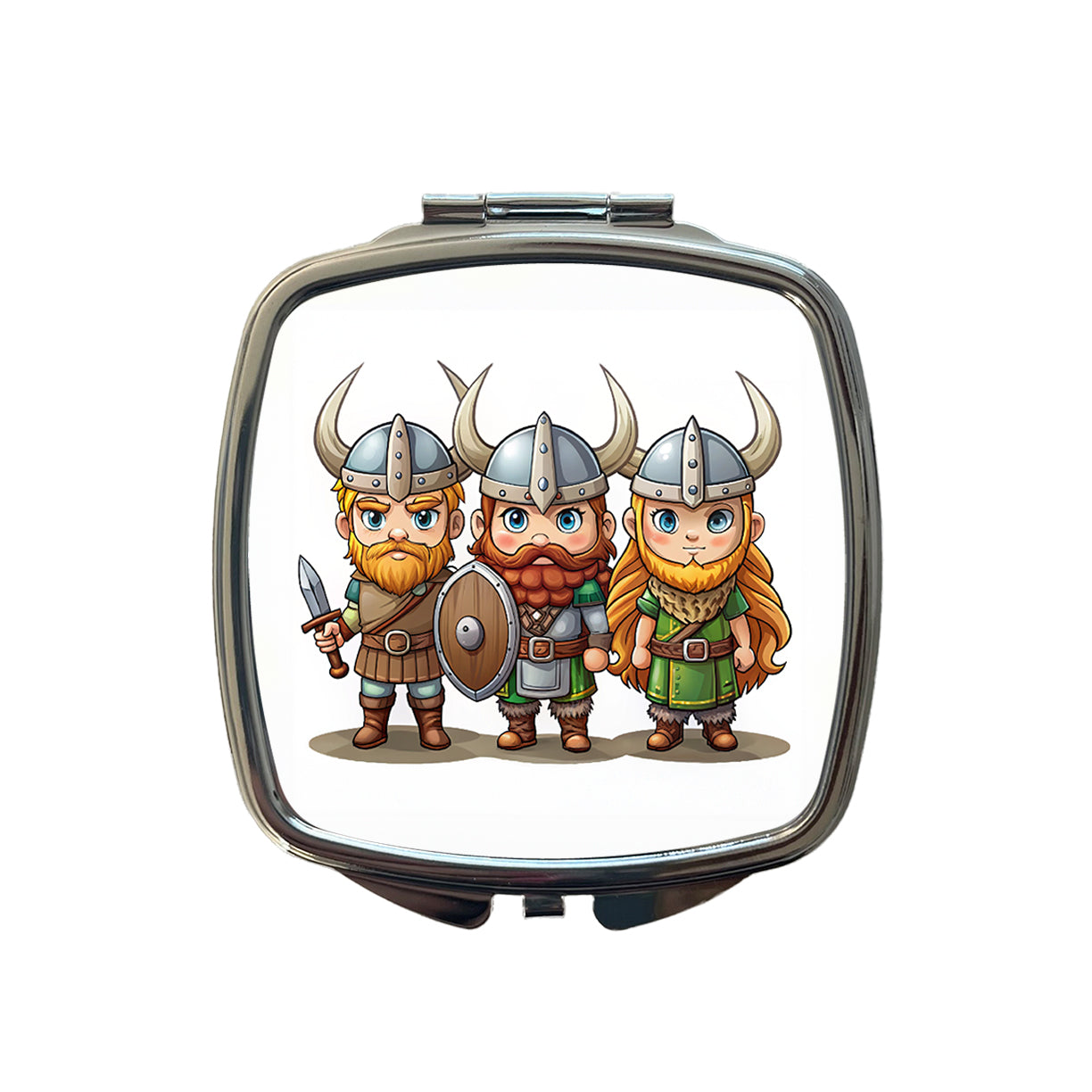 Cute Vikings Small Travel Purse Handbag Pocket Makeup Compact Mirror