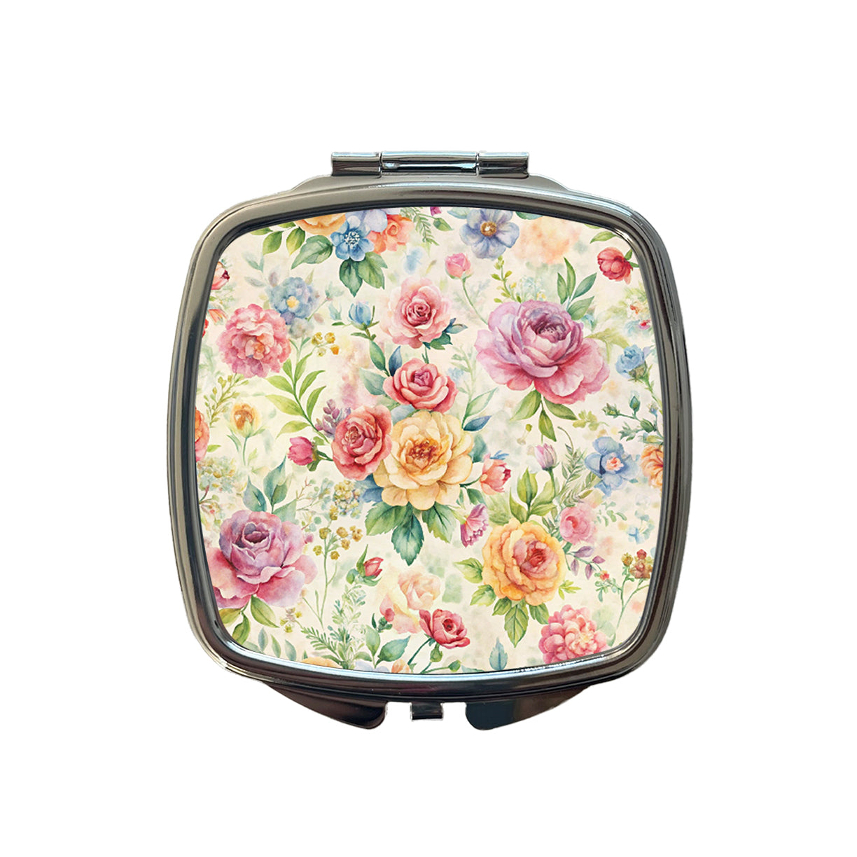 Ditsy Floral Flowers Pattern Small Travel Purse Handbag Pocket Makeup Compact Mirror