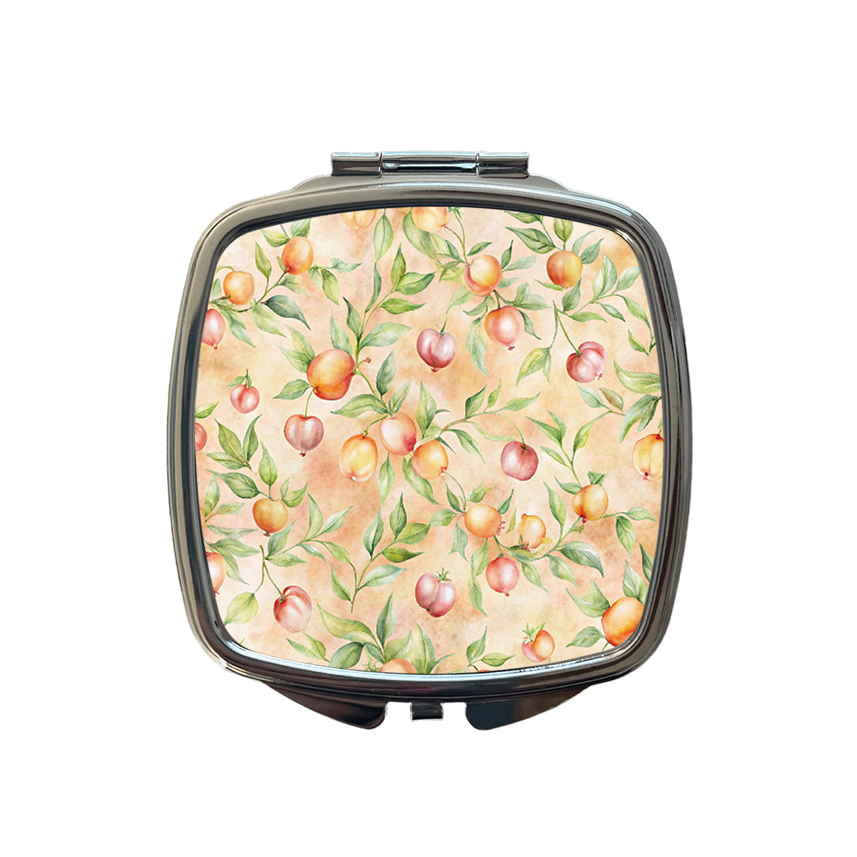 Peaches Beautiful Background Small Travel Purse Handbag Pocket Makeup Compact Mirror