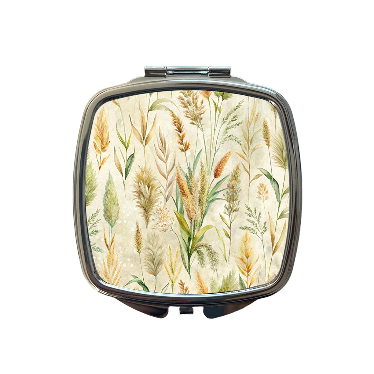 Wild Grasses Background Small Travel Purse Handbag Pocket Makeup Compact Mirror