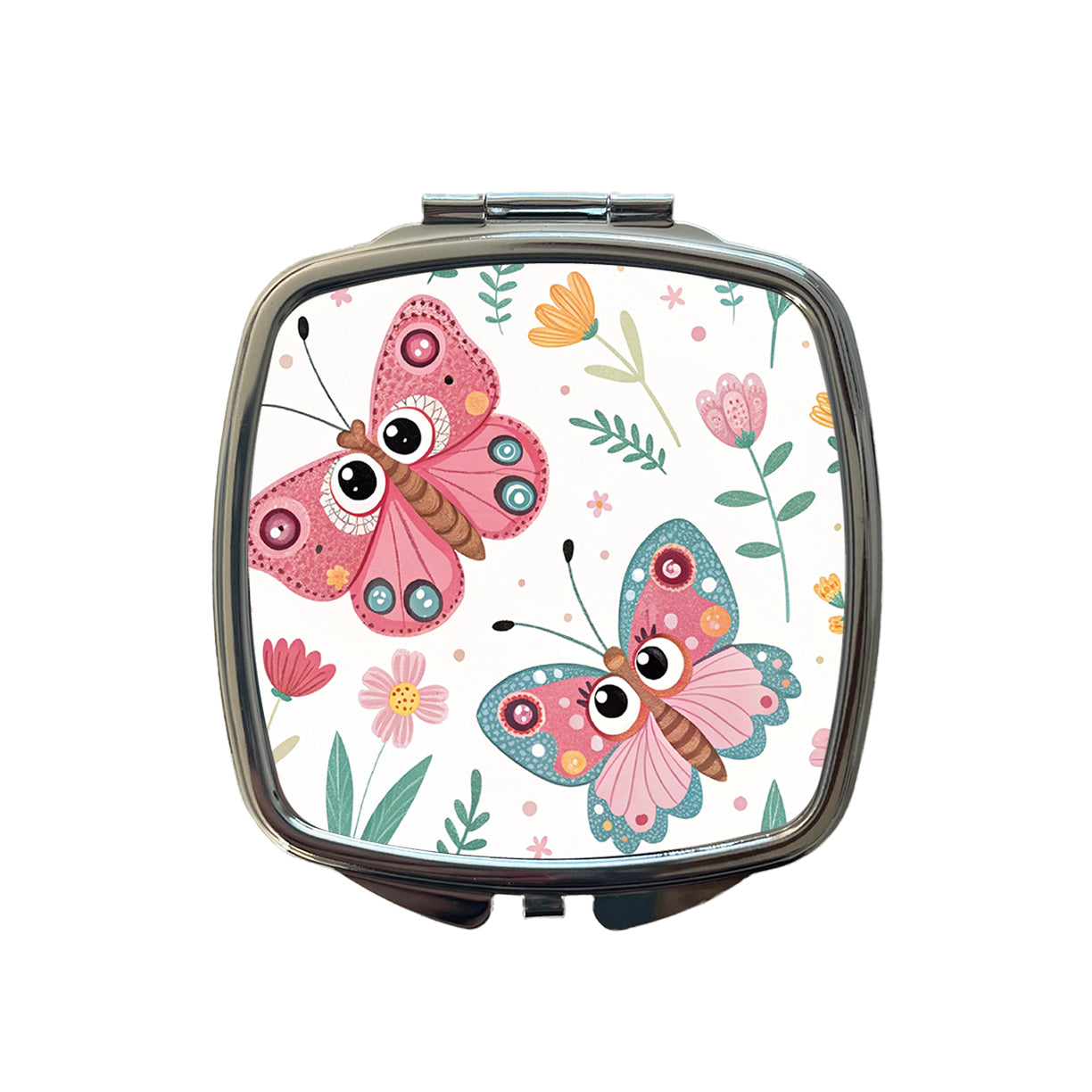 Adorable Butterflies Small Travel Purse Handbag Pocket Makeup Compact Mirror