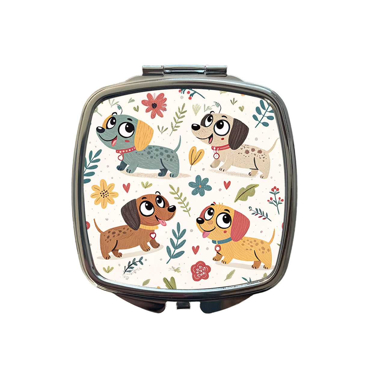 Adorable Dogs Small Travel Purse Handbag Pocket Makeup Compact Mirror