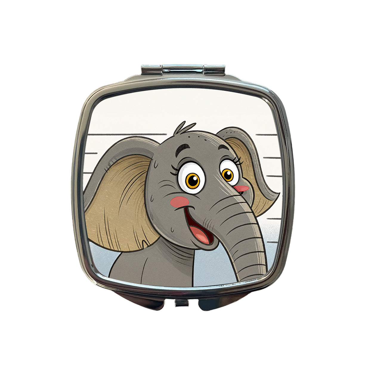 Elephant Mug Shot Small Travel Purse Handbag Pocket Makeup Compact Mirror