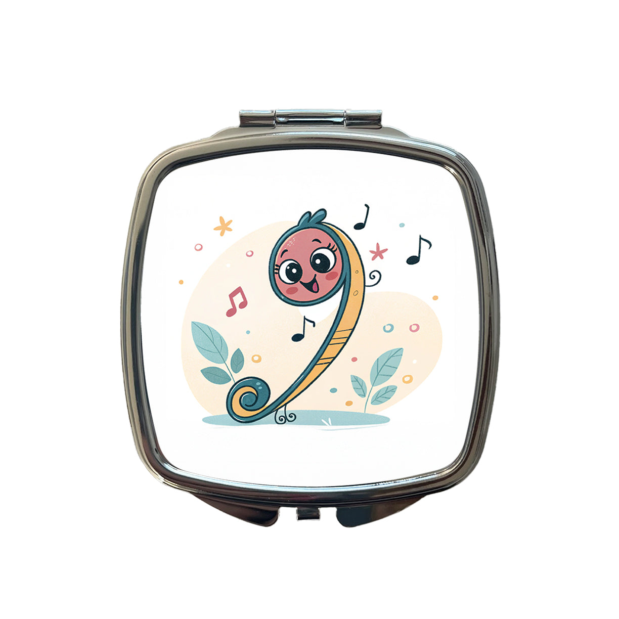 Kawaii Bass Music Cute Small Travel Purse Handbag Pocket Makeup Compact Mirror