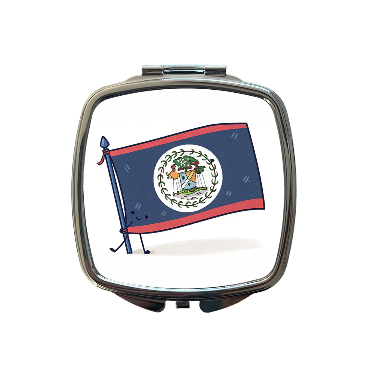 Kawaii Belize Flag Small Travel Purse Handbag Pocket Makeup Compact Mirror