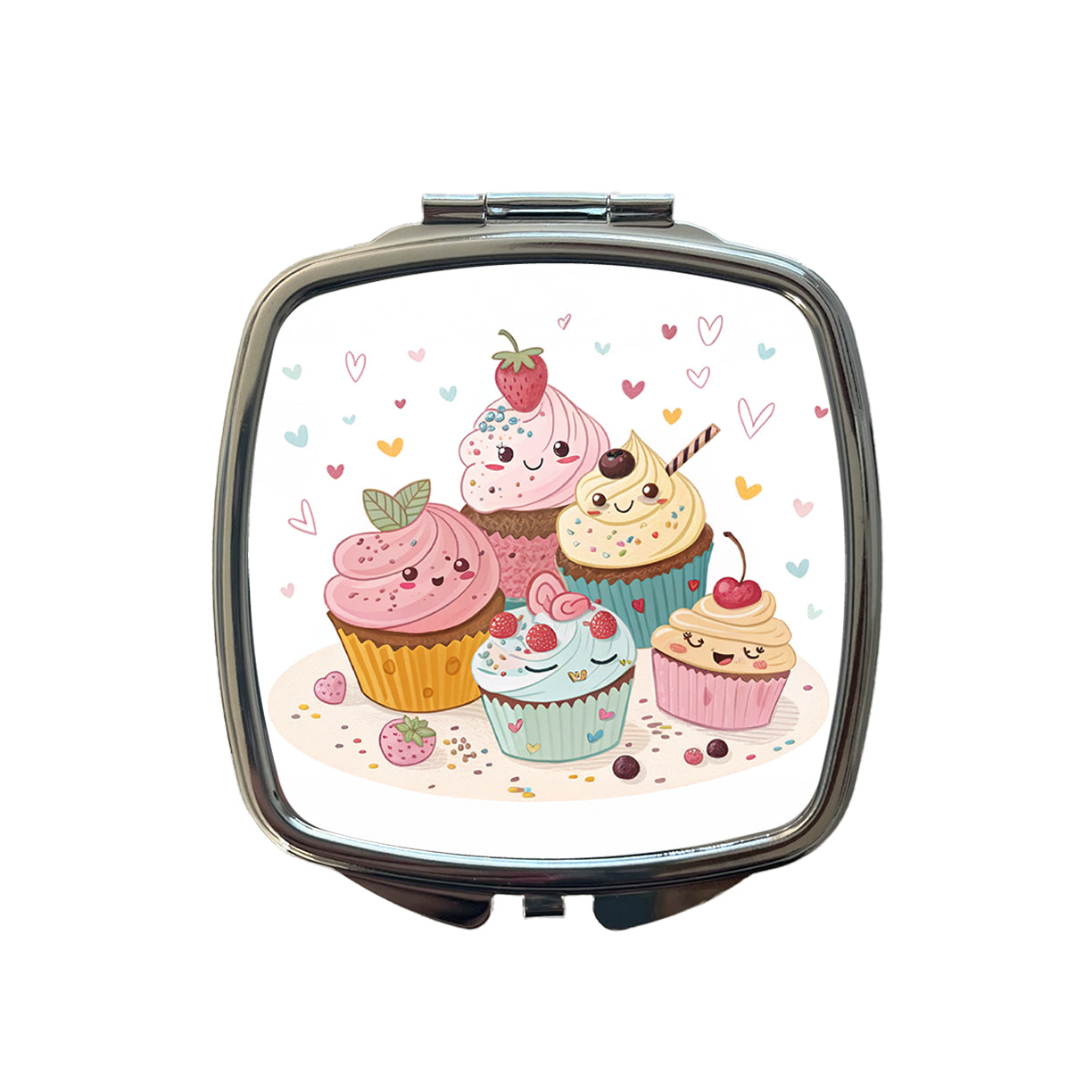 Kawaii Cupcakes Cute Small Travel Purse Handbag Pocket Makeup Compact Mirror