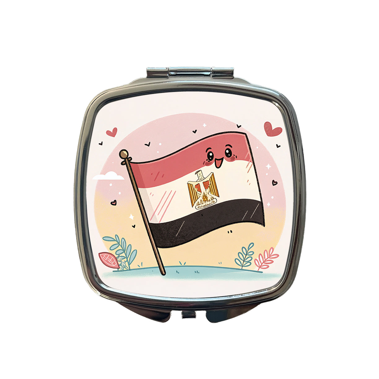Kawaii Egypt Flag Small Travel Purse Handbag Pocket Makeup Compact Mirror