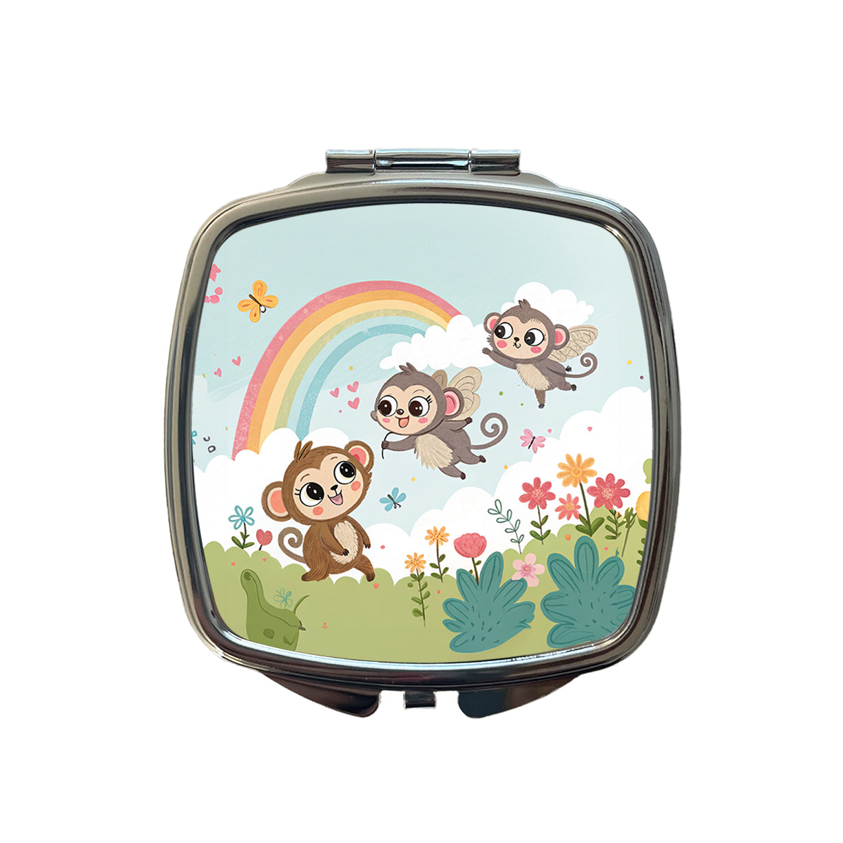 Kawaii Flying Monkeys Small Travel Purse Handbag Pocket Makeup Compact Mirror