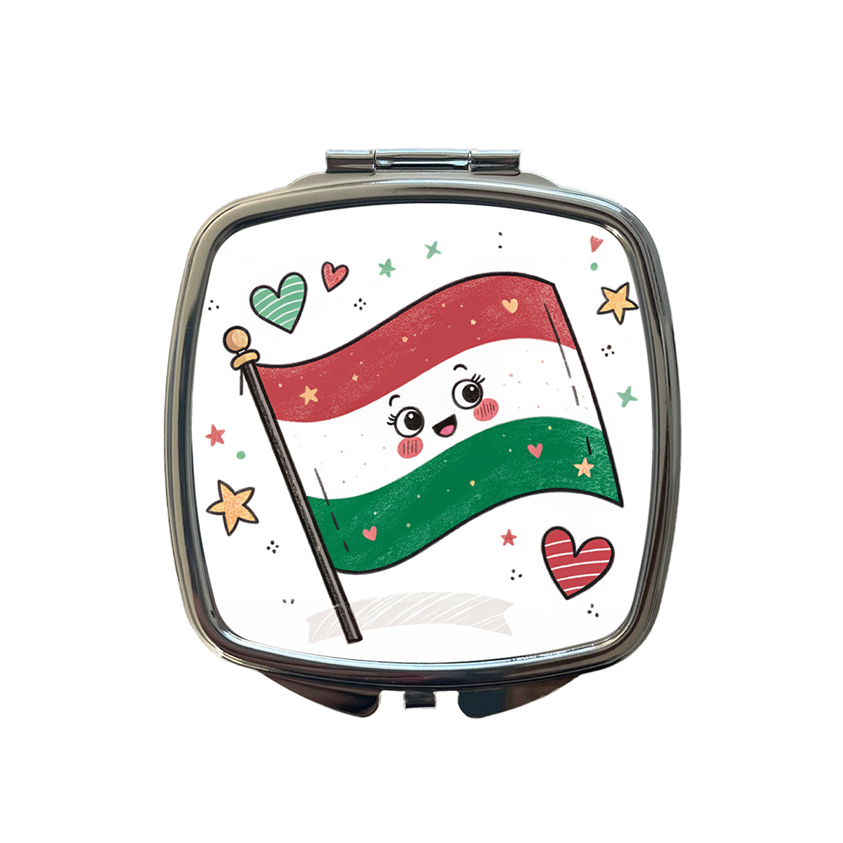 Kawaii Hungary Flag Small Travel Purse Handbag Pocket Makeup Compact Mirror