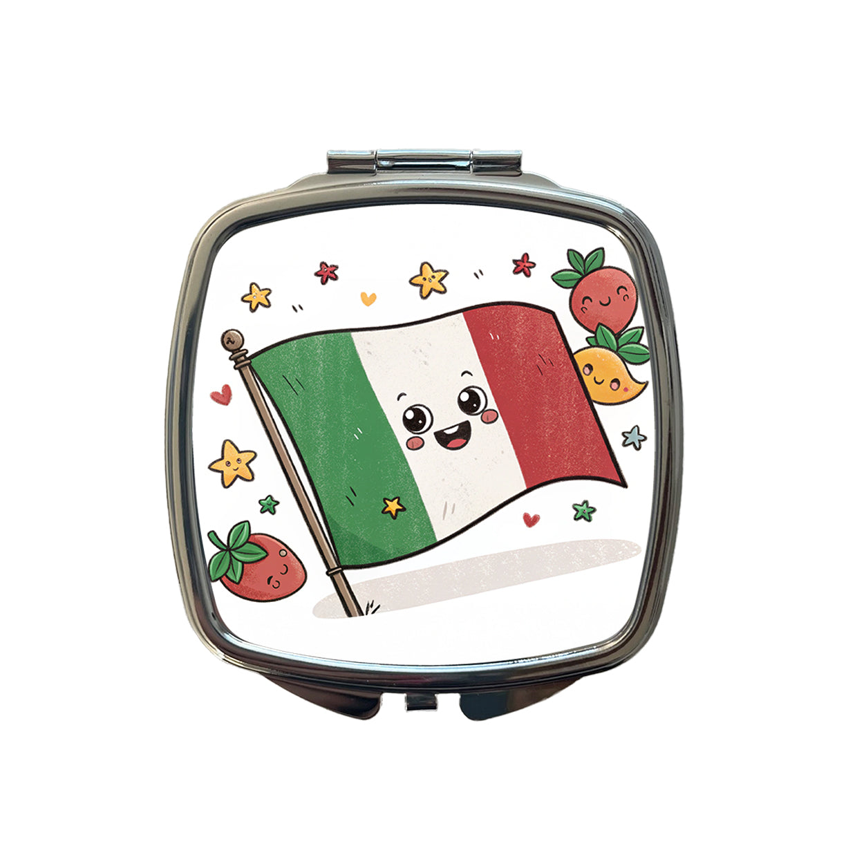 Kawaii Italy Flag Small Travel Purse Handbag Pocket Makeup Compact Mirror
