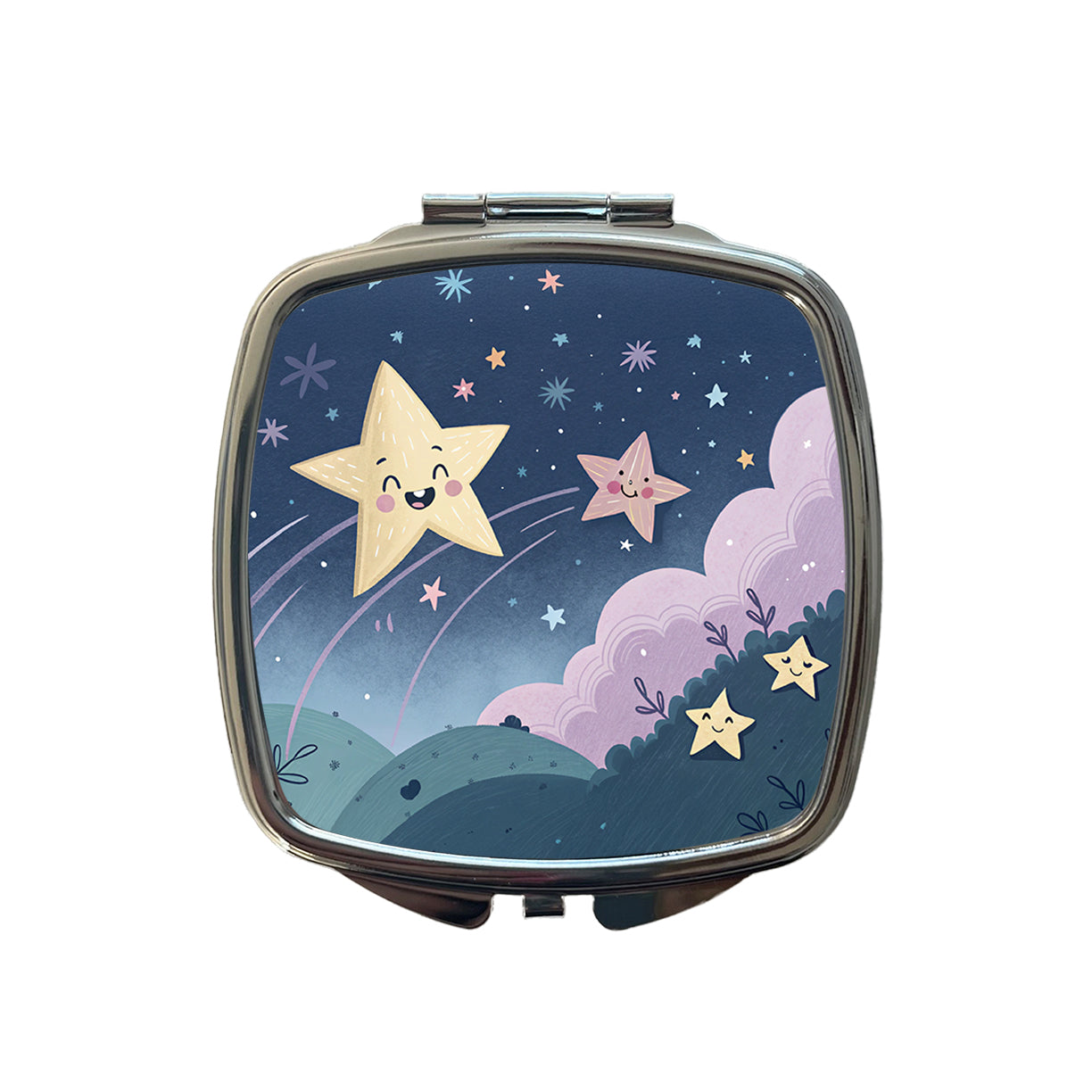 Kawaii Milky Way Small Travel Purse Handbag Pocket Makeup Compact Mirror