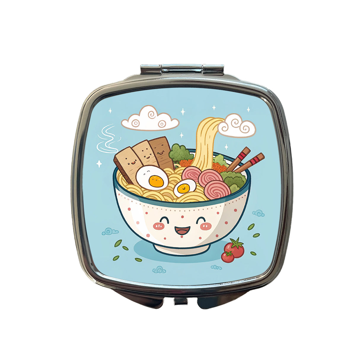 Kawaii Ramen Noodles Small Travel Purse Handbag Pocket Makeup Compact Mirror