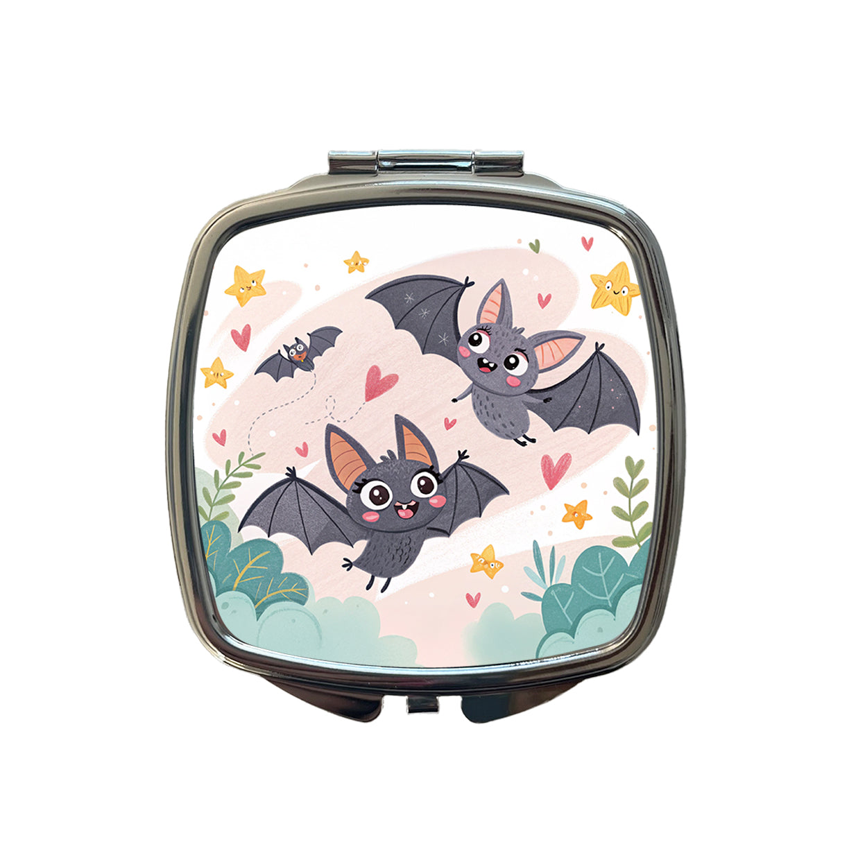 Kawaii Scattered Bats Small Travel Purse Handbag Pocket Makeup Compact Mirror