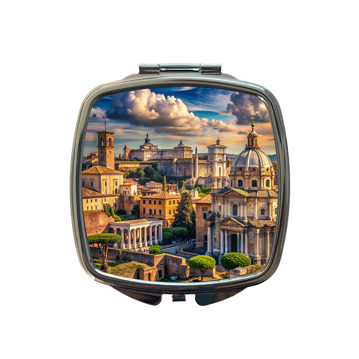 Ancient Rome City Roman Cityscape Small Travel Purse Handbag Pocket Makeup Compact Mirror