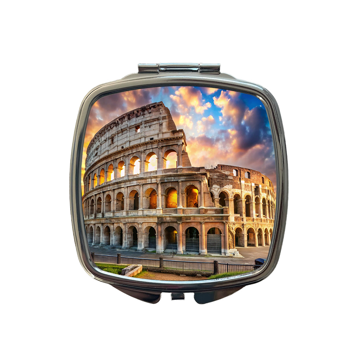 Ancient Rome Coliseum at Sunset Small Travel Purse Handbag Pocket Makeup Compact Mirror