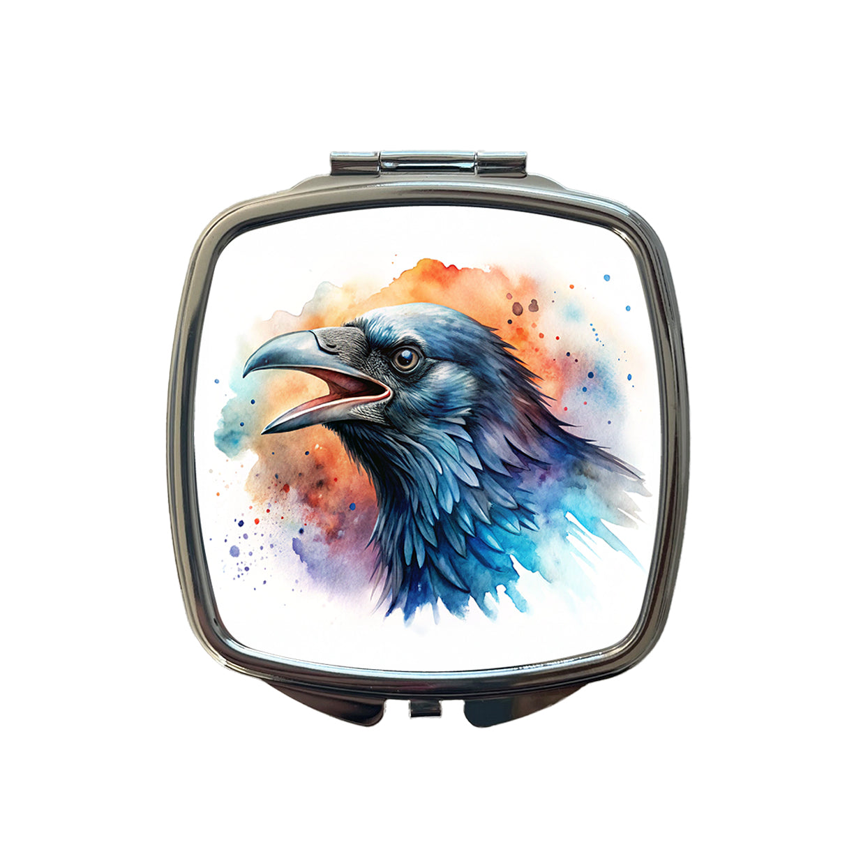 Angry Raven Watercolor Small Travel Purse Handbag Pocket Makeup Compact Mirror