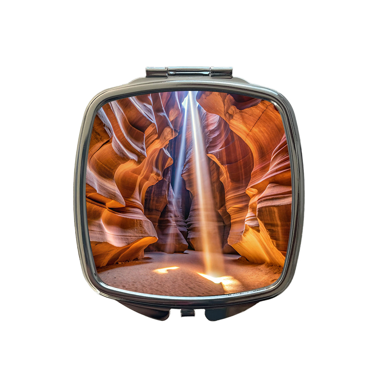 Antelope Slot Canyon Light Beams Utah Nevada Small Travel Purse Handbag Pocket Makeup Compact Mirror