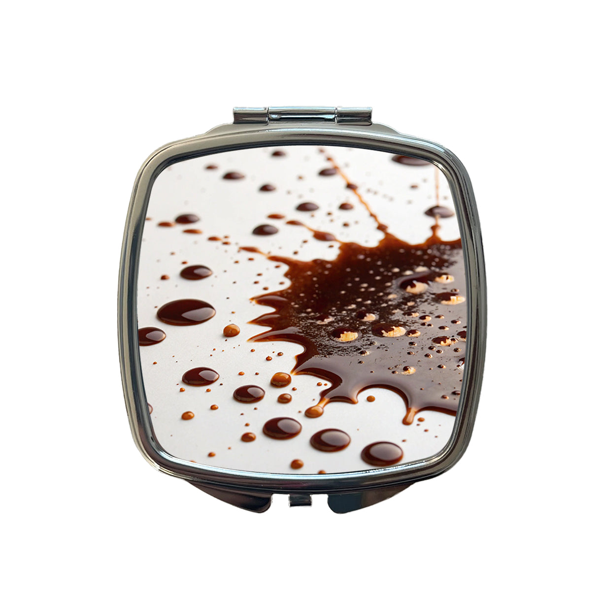 Close-Up of Spilled Coffee Small Travel Purse Handbag Pocket Makeup Compact Mirror