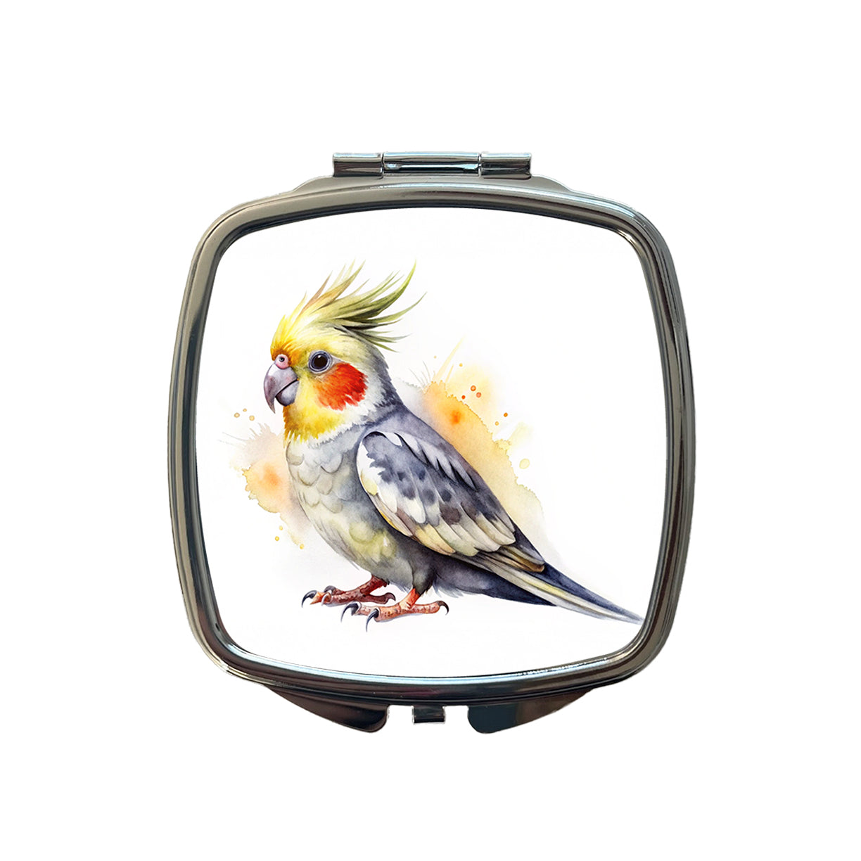 Cockatiel Parrot Bird Watercolor Small Travel Purse Handbag Pocket Makeup Compact Mirror