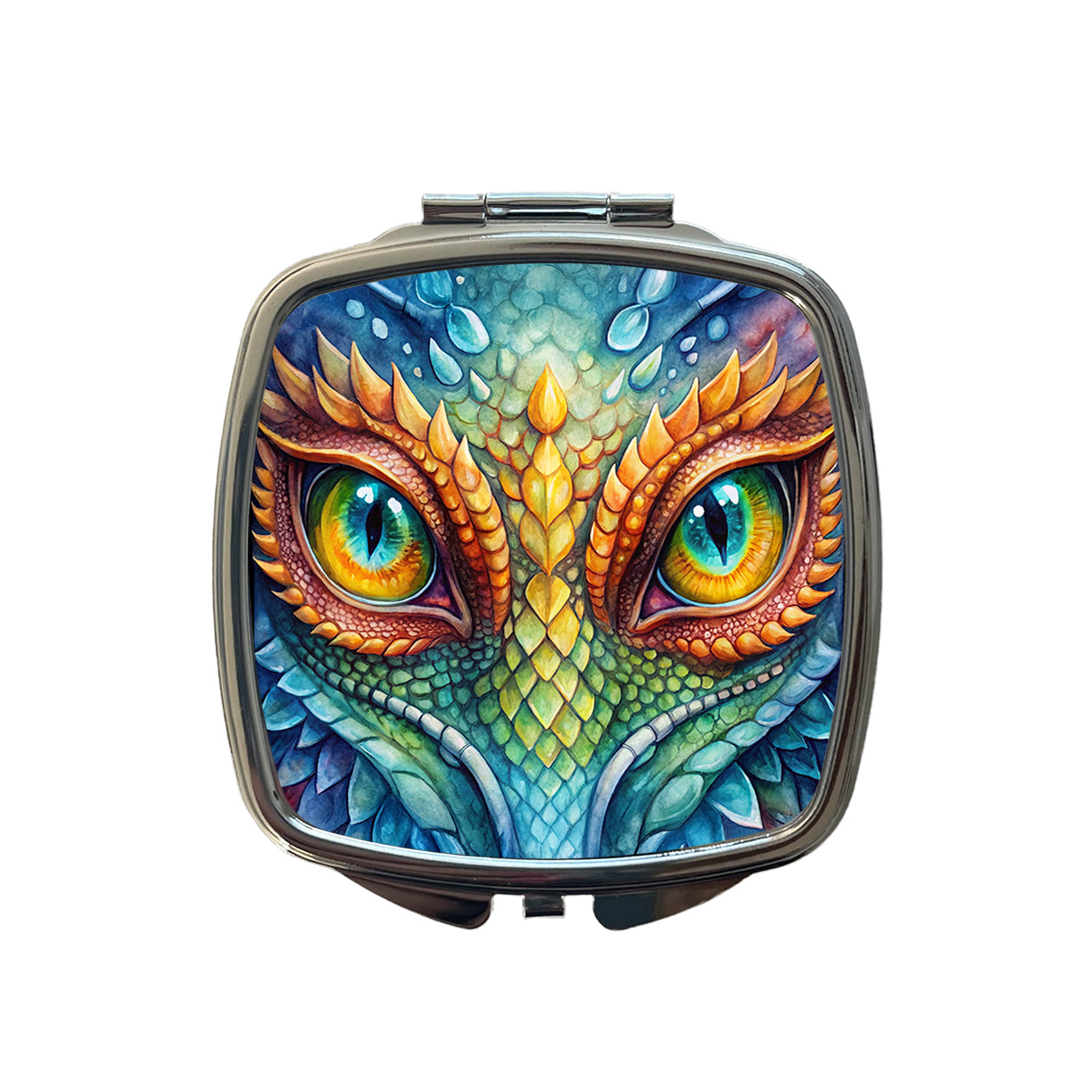 Dragon Eyes Close Up Watercolor Small Travel Purse Handbag Pocket Makeup Compact Mirror