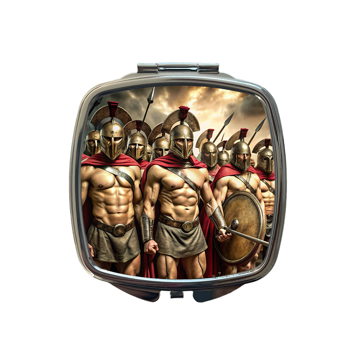 Greek Warriors from Sparta Spartans Small Travel Purse Handbag Pocket Makeup Compact Mirror