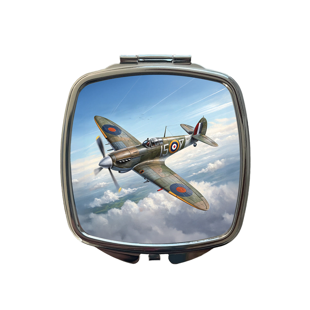 Hawker Hurricane WWII British Fighter Plane Small Travel Purse Handbag Pocket Makeup Compact Mirror