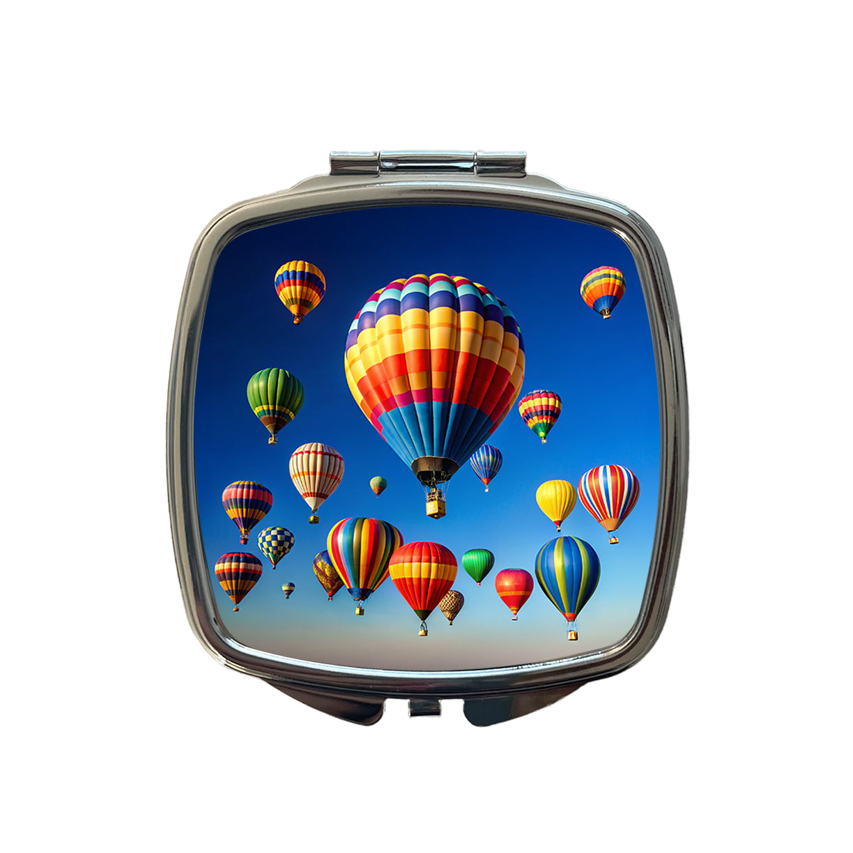 Hot Air Balloons Against a Blue Sky Small Travel Purse Handbag Pocket Makeup Compact Mirror