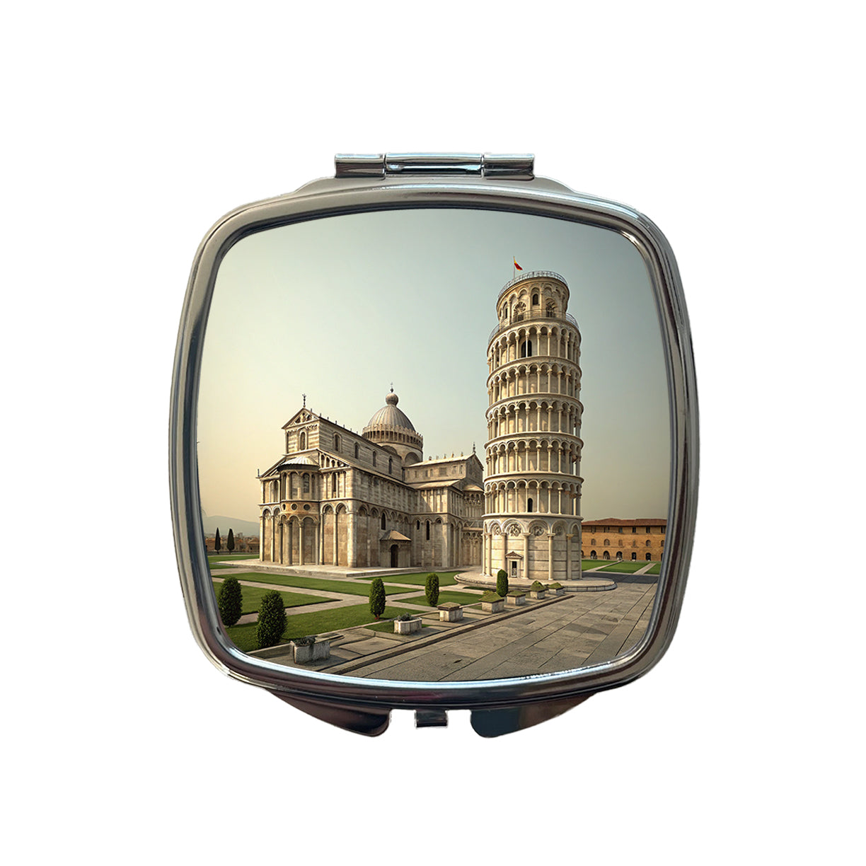 Leaning Tower Of Pisa Italy Small Travel Purse Handbag Pocket Makeup Compact Mirror