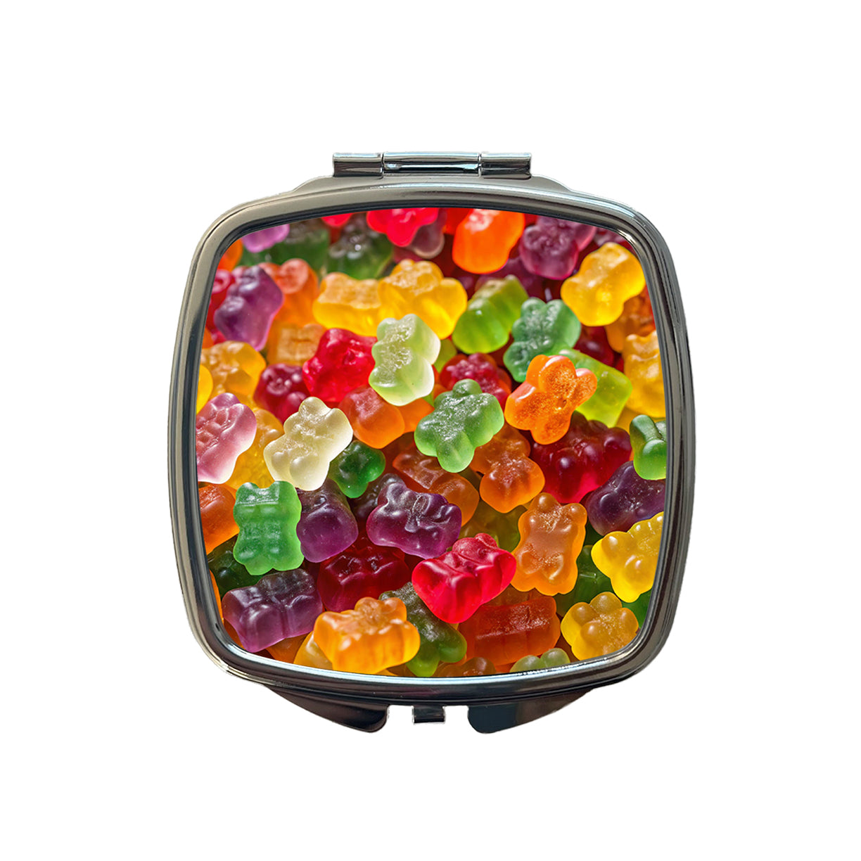 Lots of Gummi Bears Small Travel Purse Handbag Pocket Makeup Compact Mirror