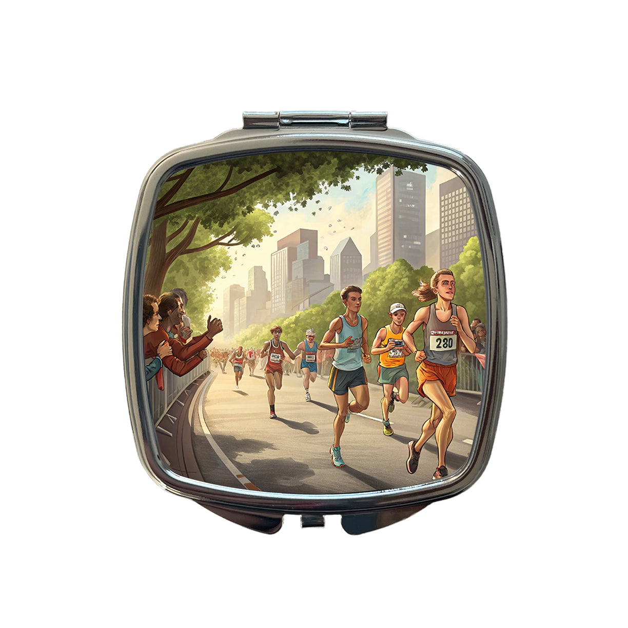 Marathon Running Race Jogging Small Travel Purse Handbag Pocket Makeup Compact Mirror